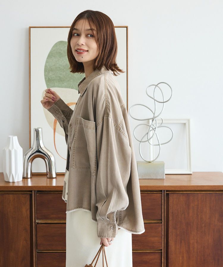Green Parks「裾フリンジヴィンテージ風シャツ」|シャツ・ブラウス|