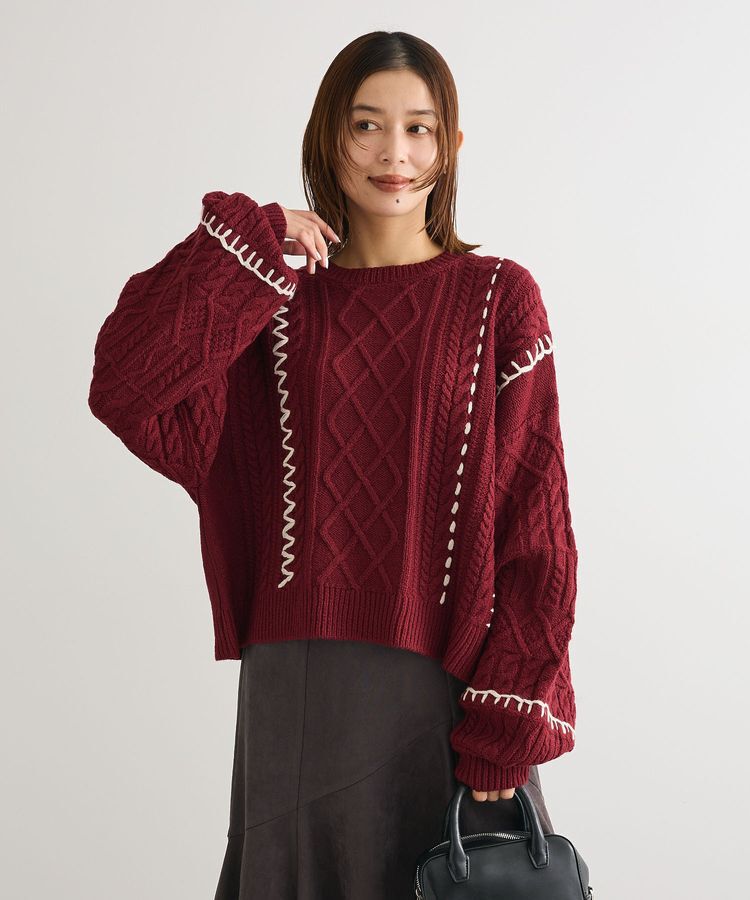 Green Parks「・ELENCARE DUE ハンドステッチケーブルニット」|ニット・セーター|