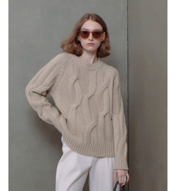 allureville「ランダムケーブルプルオーバー」|ニット・セーター|
