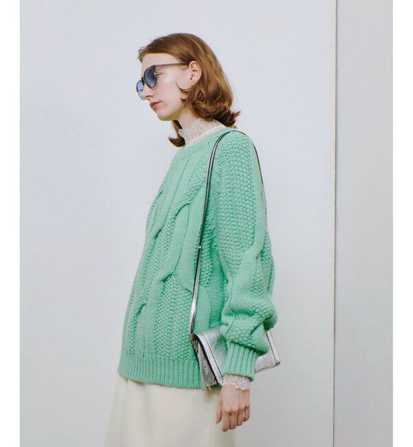 allureville「ランダムケーブルプルオーバー」|ニット・セーター|