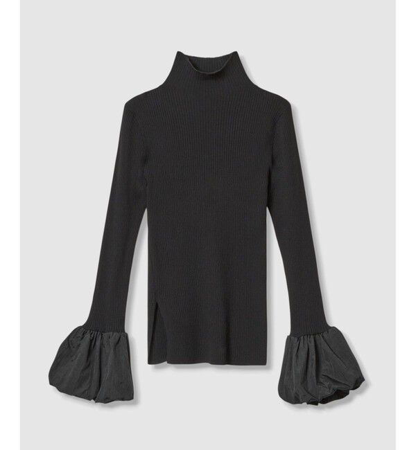 allureville「タフタバルーンスリーブコンビプルオーバー」|ニット・セーター|