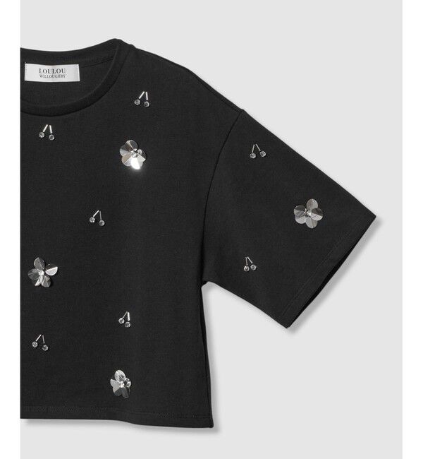 LOULOU WILLOUGHBY「【LOULOU WILLOUGHBY】スパンコールＴシャツ」|Tシャツ・カットソー|