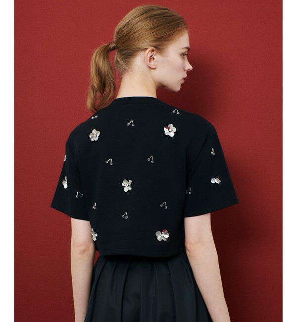 LOULOU WILLOUGHBY「【LOULOU WILLOUGHBY】スパンコールＴシャツ」|Tシャツ・カットソー|