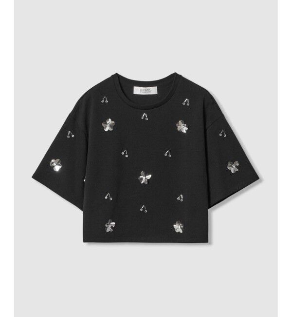 LOULOU WILLOUGHBY「【LOULOU WILLOUGHBY】スパンコールＴシャツ」|Tシャツ・カットソー|