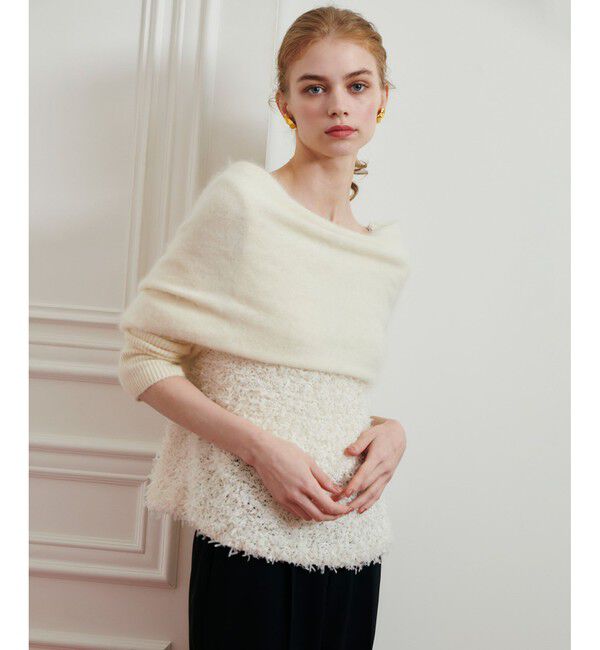 LOULOU WILLOUGHBY「【LOULOU WILLOUGHBY】クロスアームニット」|ストール|