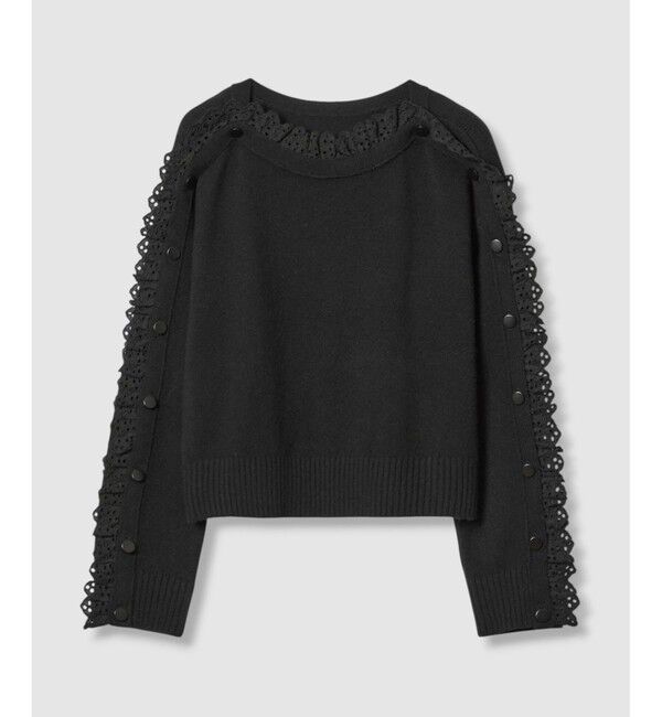 LOULOU WILLOUGHBY「【LOULOU WILLOUGHBY】ショルダーレース釦プルオーバー」|ニット・セーター|