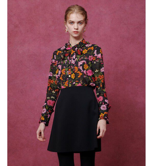 LOULOU WILLOUGHBY「【LOULOU WILLOUGHBY】シンメトリーフラワーリボンブラウス」|シャツ・ブラウス|