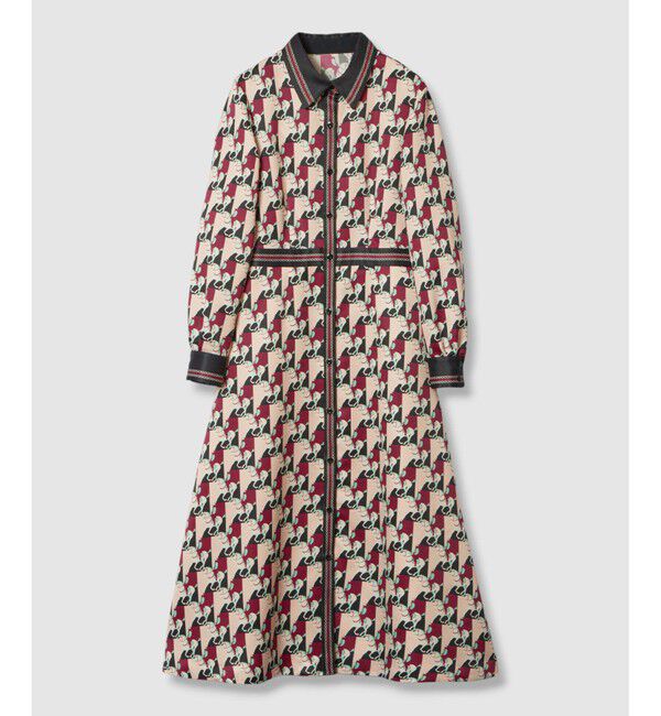 LOULOU WILLOUGHBY「【LOULOU WILLOUGHBY】ホースジオメトリックプリントシャツワンピース」|ワンピース|