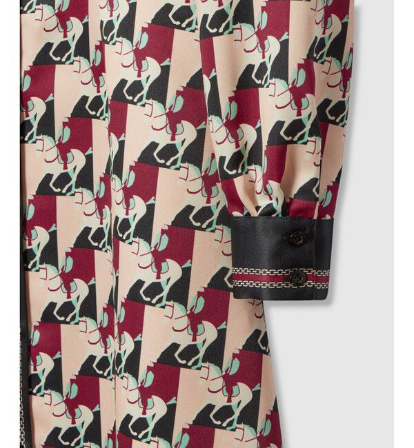 LOULOU WILLOUGHBY「【LOULOU WILLOUGHBY】ホースジオメトリックプリントシャツワンピース」|ワンピース|