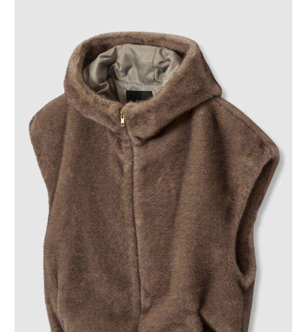 allureville「フェイクミンクファーフーディーブルゾン」|ブルゾン・スタジャン|