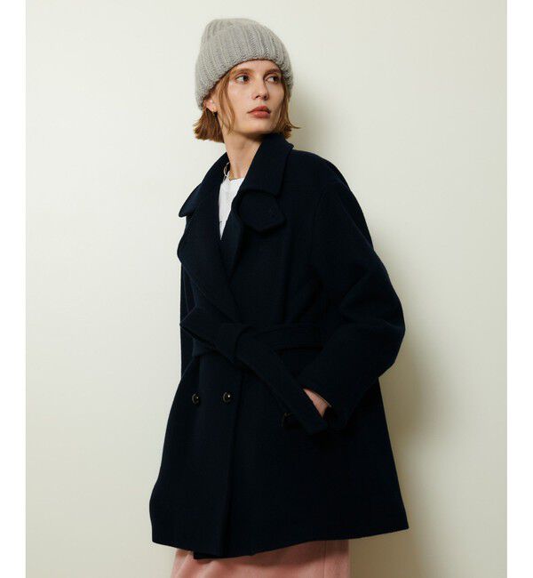 allureville「パイルメルトンデザインＰコート」|ピーコート|