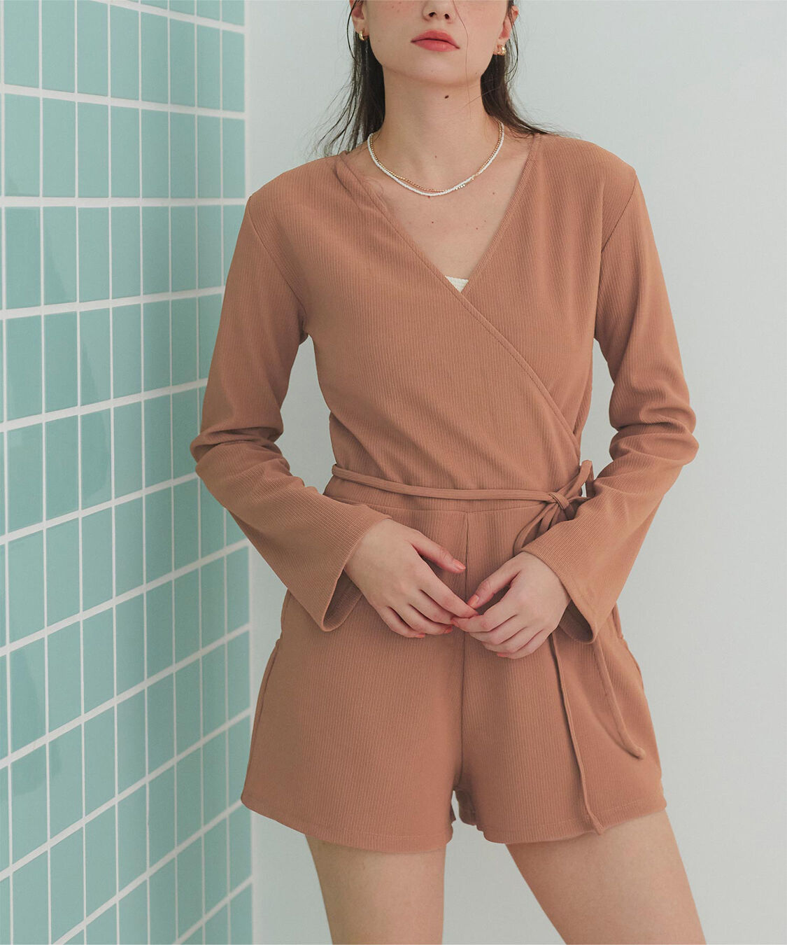 SEA DRESS「カシュクールオールインワン」|コンビネゾン|