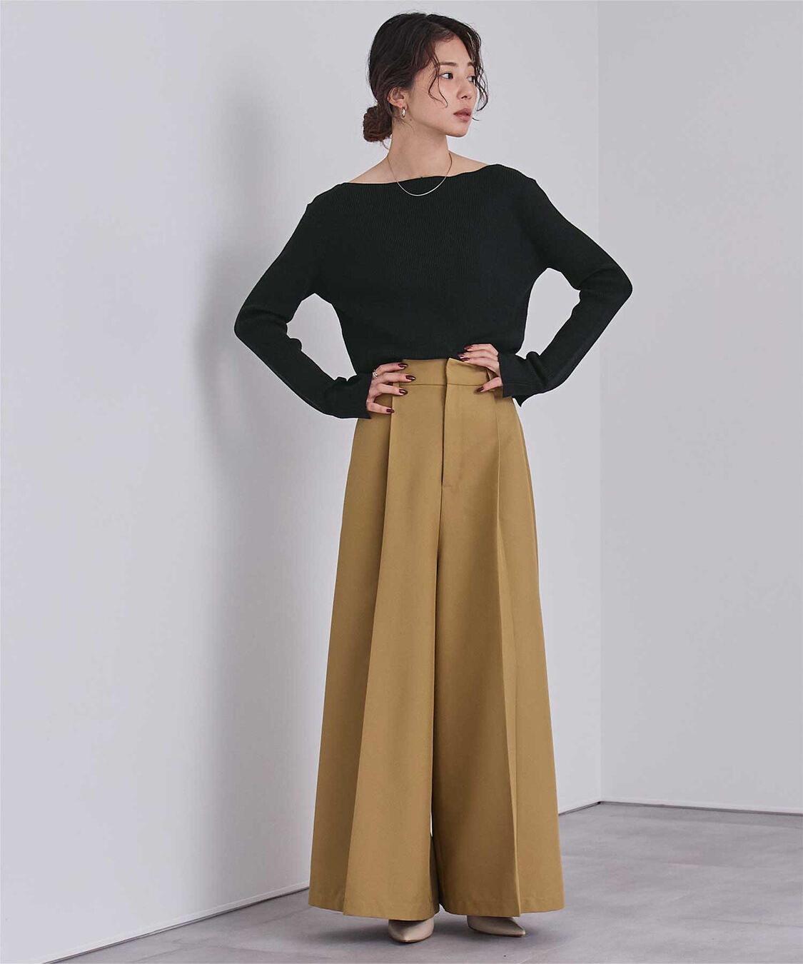 ur's「ボートネックスリットスリーブリブニット」|ニット・セーター|