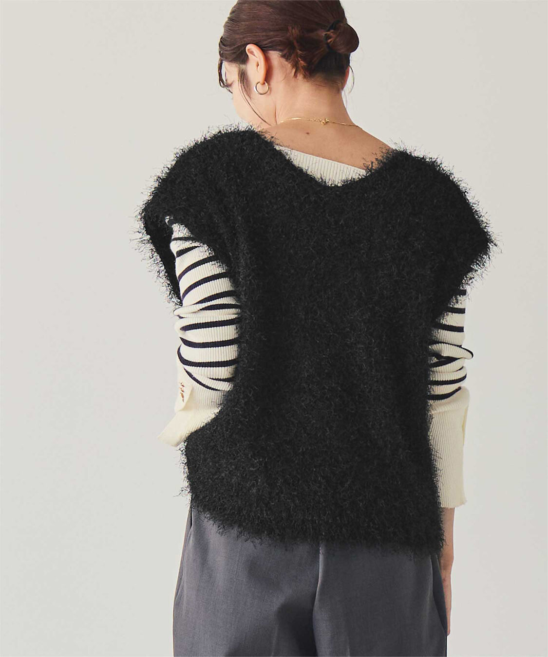 titivate「前後2wayVネックシャギーニットベスト」|ニット・セーター|