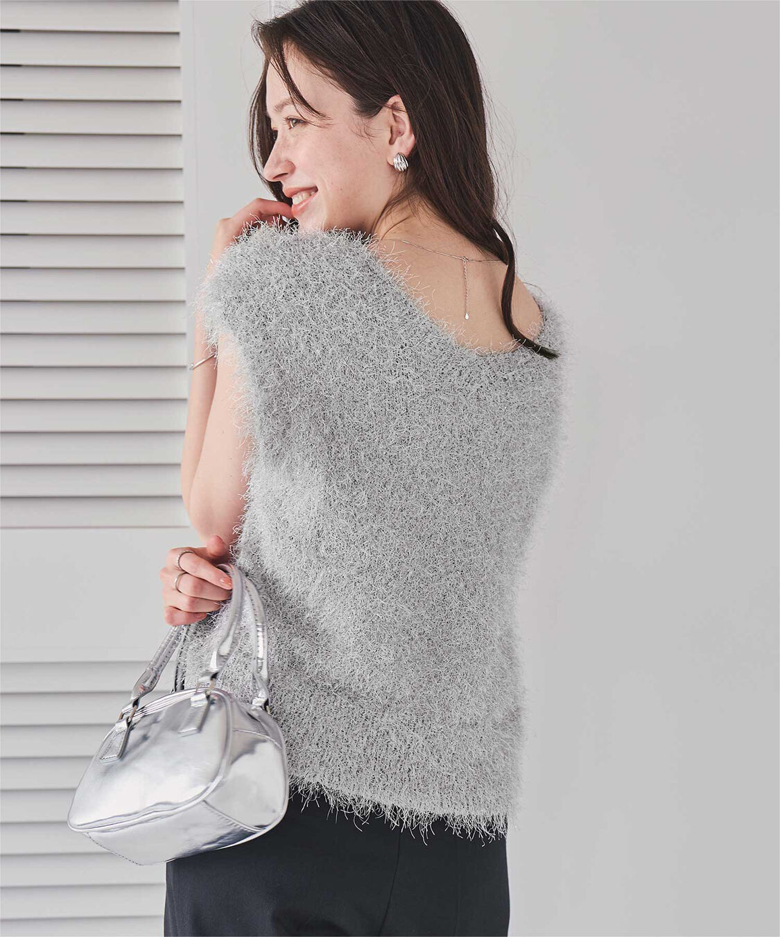 titivate「前後2wayVネックシャギーニットベスト」|ニット・セーター|