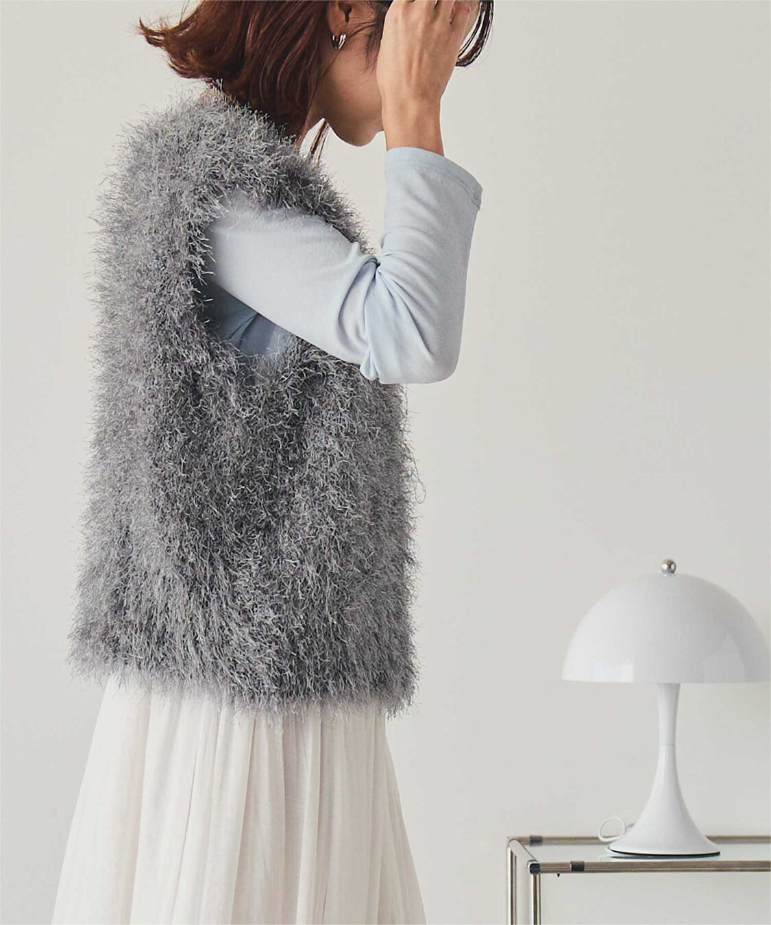 titivate「前後2wayVネックシャギーニットベスト」|ニット・セーター|