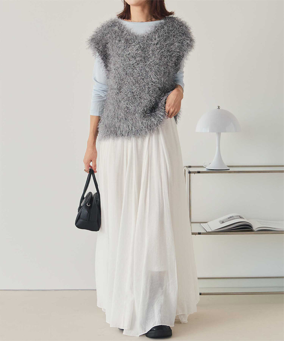 titivate「前後2wayVネックシャギーニットベスト」|ニット・セーター|