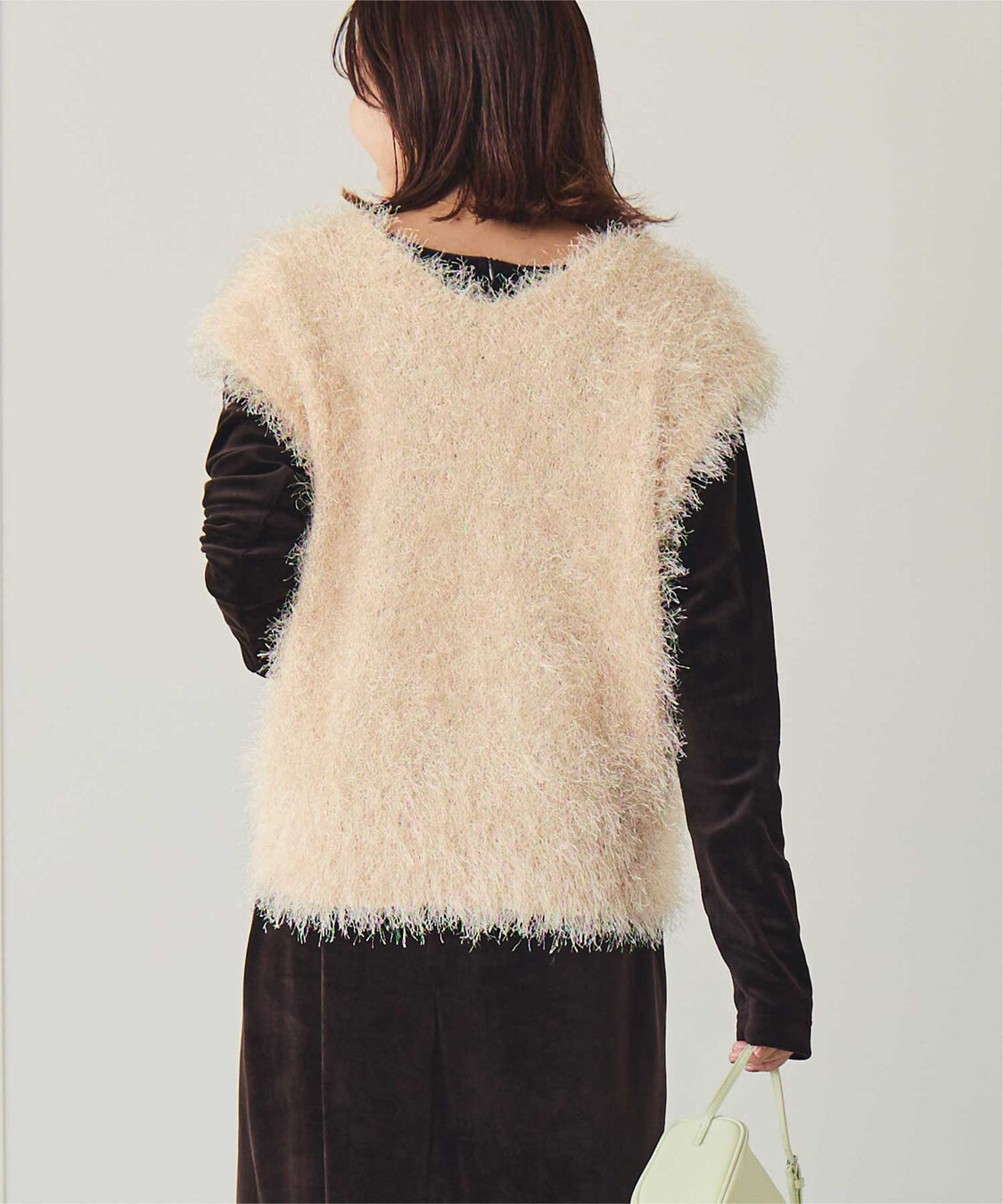 titivate「前後2wayVネックシャギーニットベスト」|ニット・セーター|