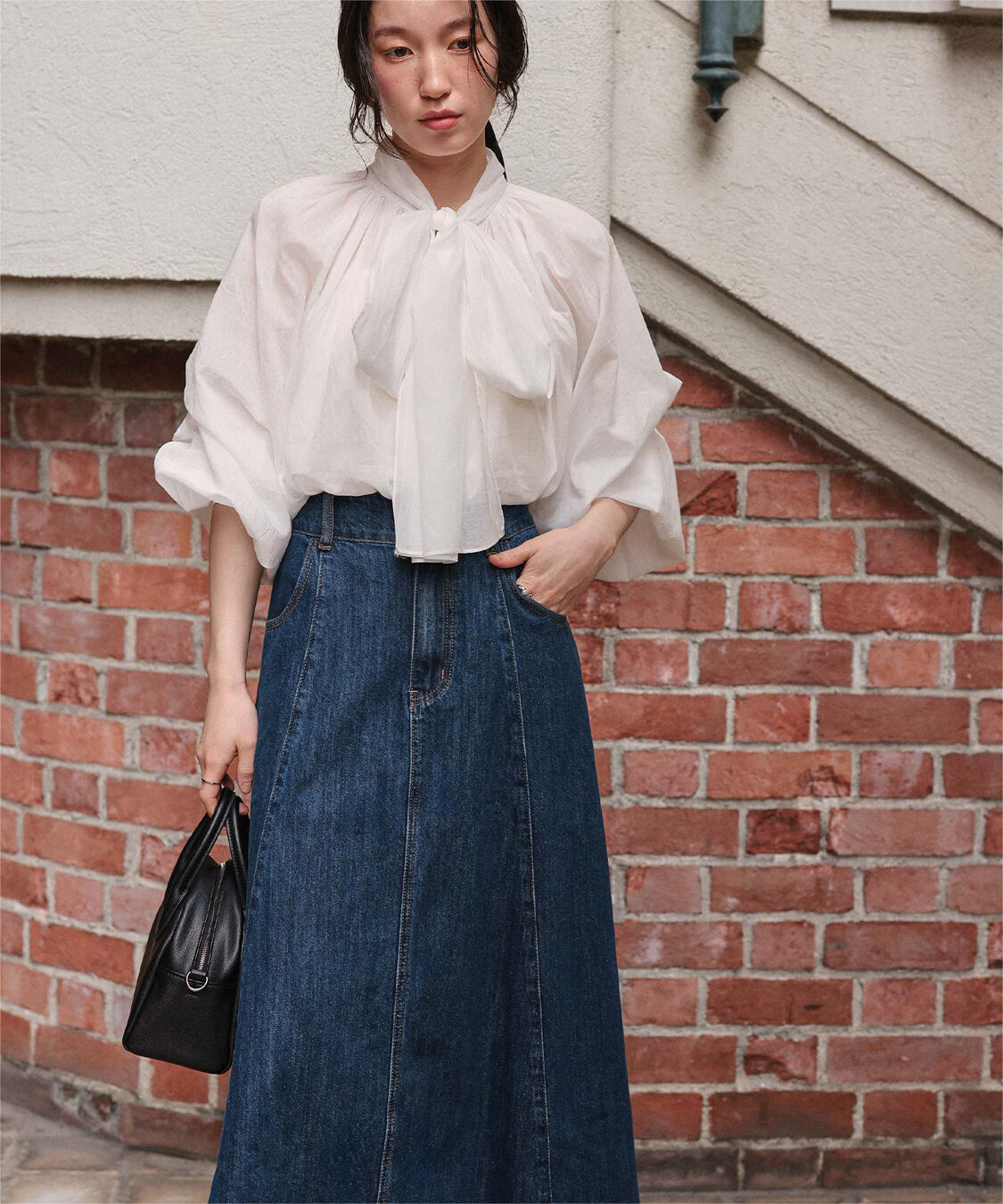 titivate「ハイウエストボリュームフレアデニムスカート」|スカート|