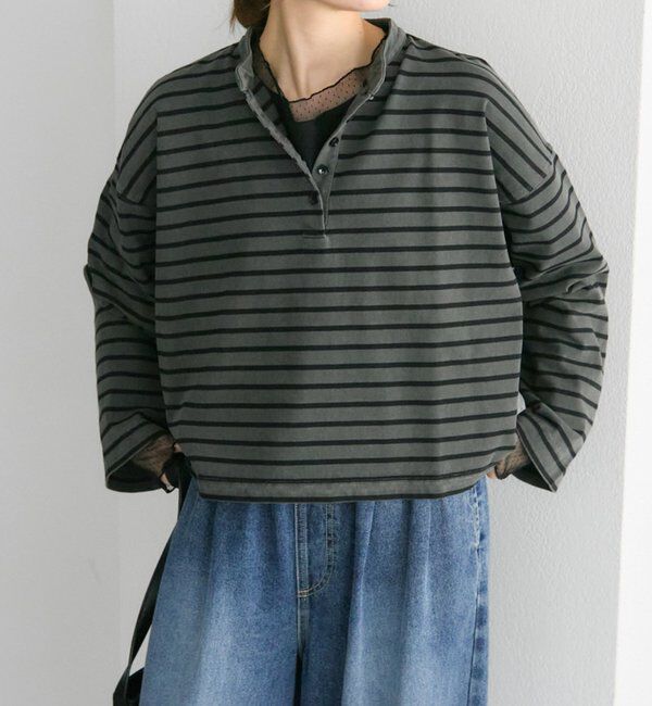  「ピグメントボーダーヘンリーネックカットソー」|Tシャツ・カットソー|