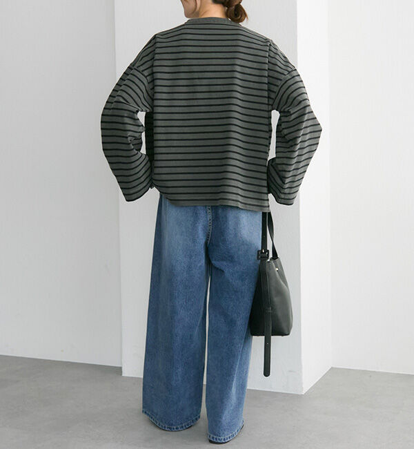  「ピグメントボーダーヘンリーネックカットソー」|Tシャツ・カットソー|