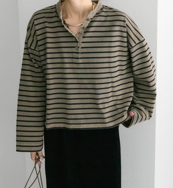  「ピグメントボーダーヘンリーネックカットソー」|Tシャツ・カットソー|