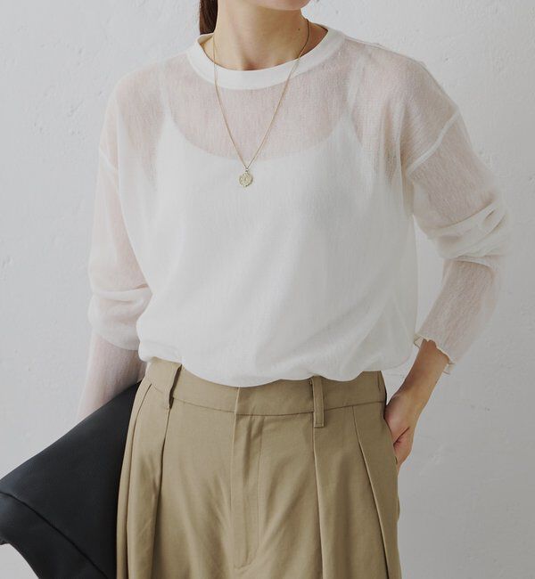  「トリコットメッシュカットソー」|Tシャツ・カットソー|オフホワイト