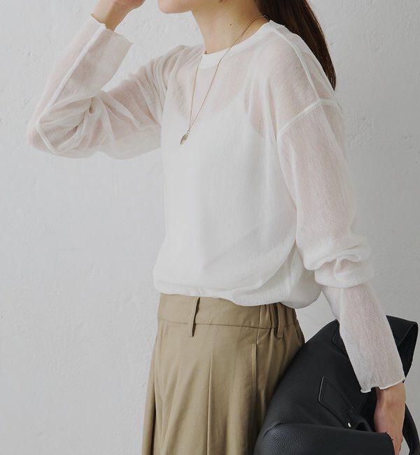  「トリコットメッシュカットソー」|Tシャツ・カットソー|