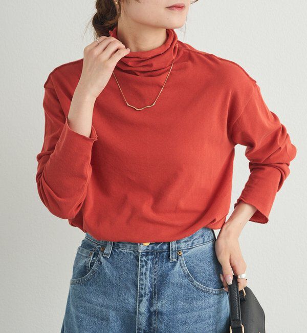  「【25AW新色登場！】コットンシアーハイネックカットソー」|Tシャツ・カットソー|オレンジ系その他