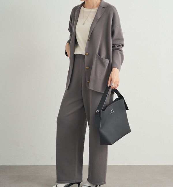  「【セットアップ対応】ニットテーラードジャケット」|テーラードジャケット|グレー