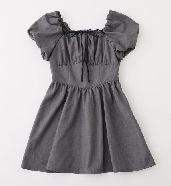  「ボリューム袖ミニワンピ」|ワンピース|