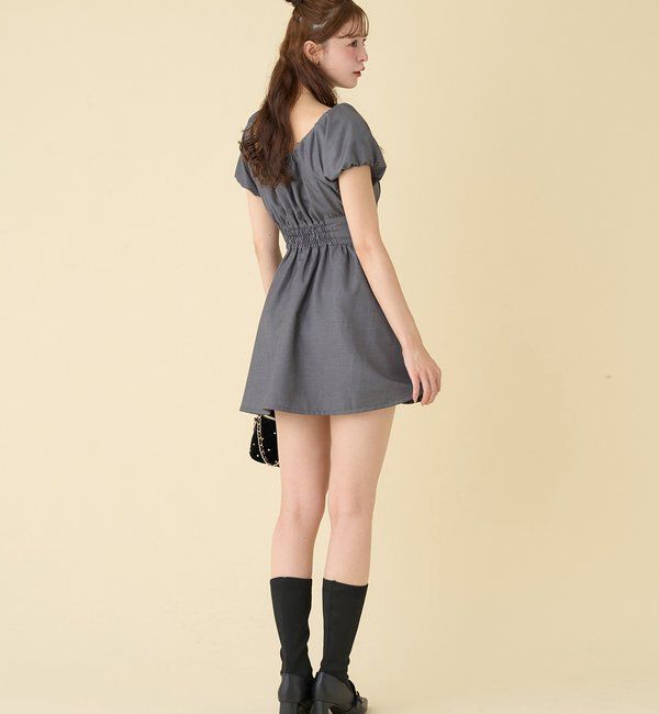  「ボリューム袖ミニワンピ」|ワンピース|