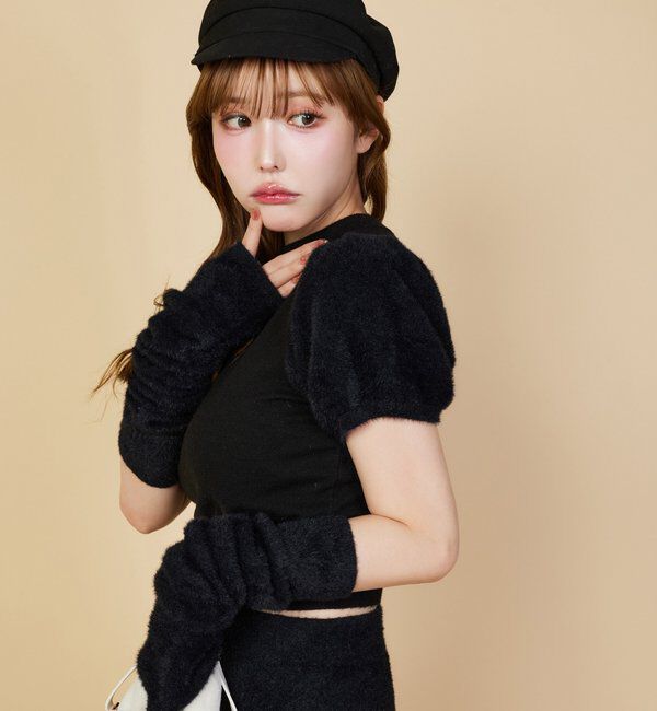  「【セットアップで着れる】アームウォーマー付きニット」|ニット・セーター|