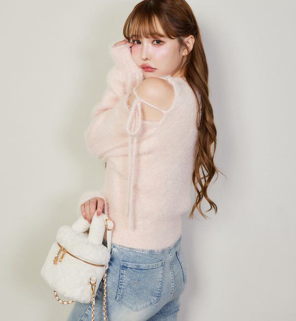  「2way肩あきシャギーニット」|ニット・セーター|