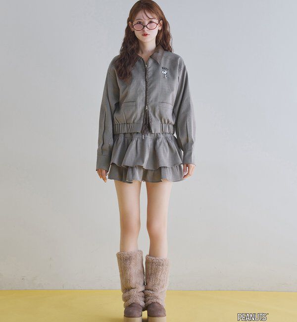  「【PEANUTSコラボ】スヌーピー刺繍入りバーンジャケット」|その他|