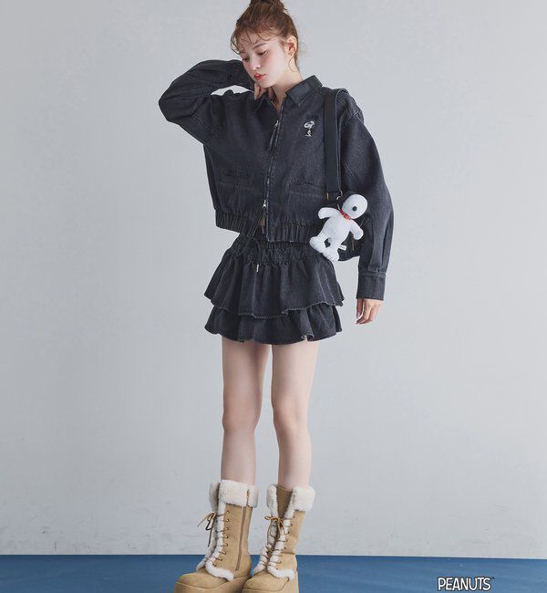  「【PEANUTSコラボ】スヌーピー刺繍入りバーンジャケット」|その他|