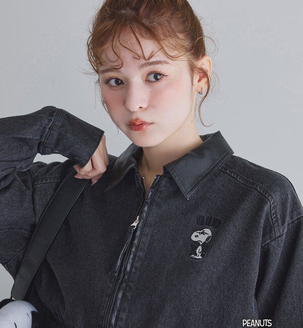  「【PEANUTSコラボ】スヌーピー刺繍入りバーンジャケット」|その他|