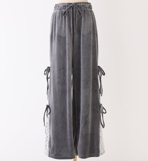  「【セットアップ対応】サイドレースベロアリボンパンツ」|その他|