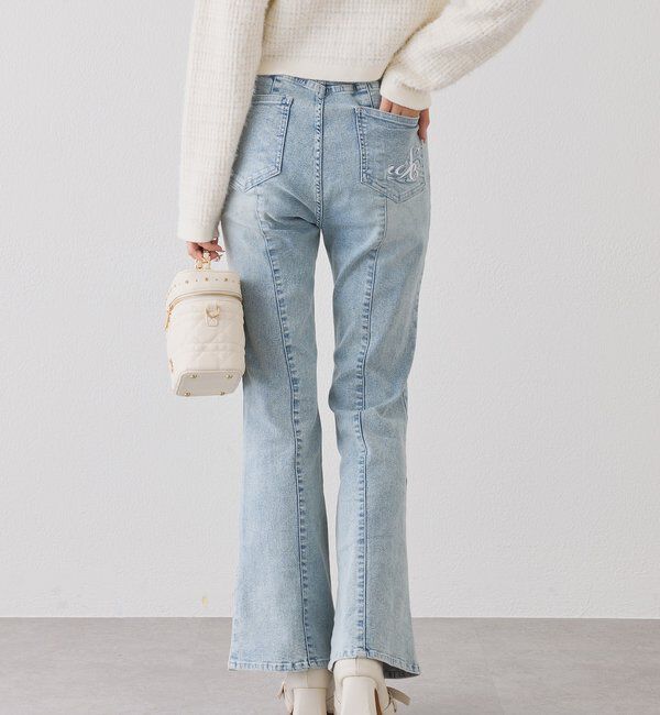  「後ろ刺繍美脚ストレッチフレアデニム」|その他|
