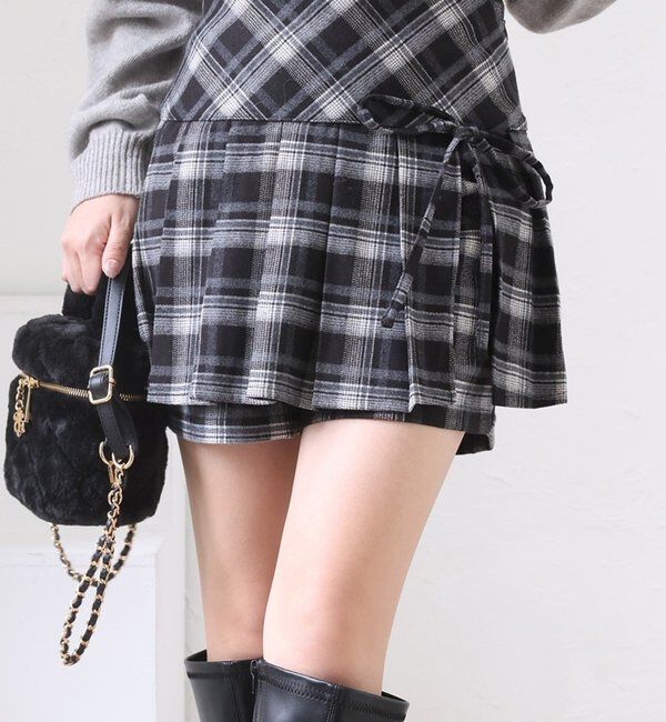  「プリーツミニスカパン」|スカート|ブラック系その他