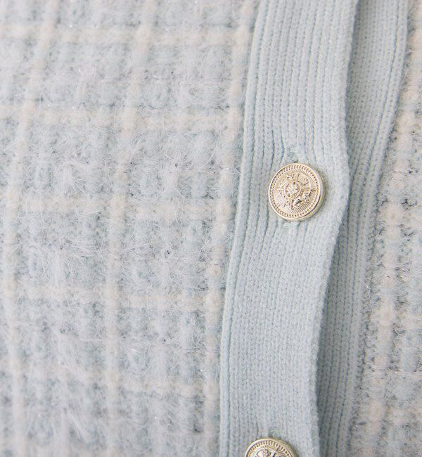  「金ボタンラメツイードカーデ」|ニット・セーター|
