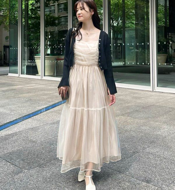  「後ろリボン2wayニットSETワンピ」|ワンピース|