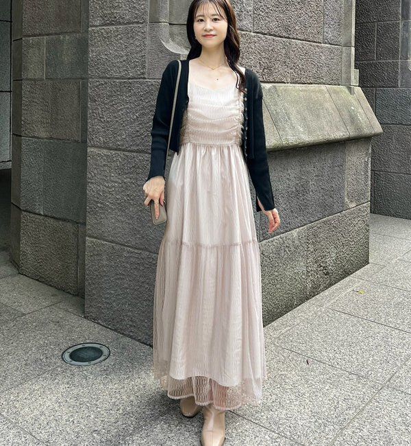  「後ろリボン2wayニットSETワンピ」|ワンピース|