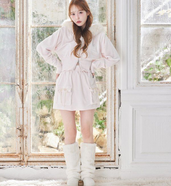  「【セットアップ可能】フェイクファーパーカー」|プルオーバー|