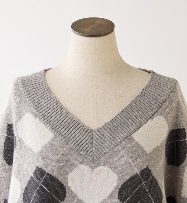  「【Heart collection】ハートアーガイルニットミニワンピ」|ワンピース|