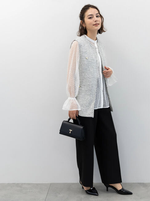 Te chichi「【セレモニーアイテム】フリンジツイードジレ」|ダウンベスト・ベスト|