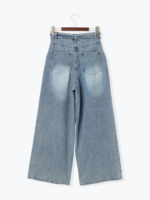 Te chichi TERRASSE「ウエストリボンタックワイドデニムパンツ《2025spring catalog item》」|その他|