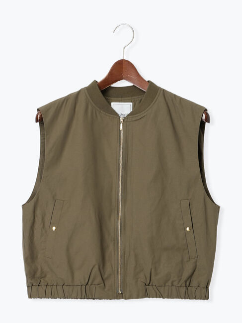 Te chichi TERRASSE「MA-1ショートベスト《2025spring catalog item》」|ダウンベスト・ベスト|カーキ