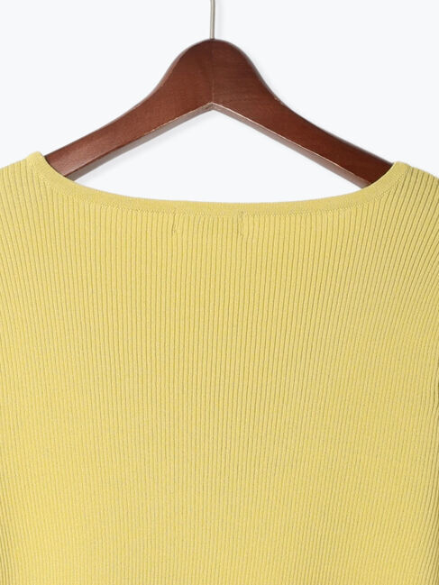 Te chichi TERRASSE「ボートネックハーフスリーブリブニット」|ニット・セーター|