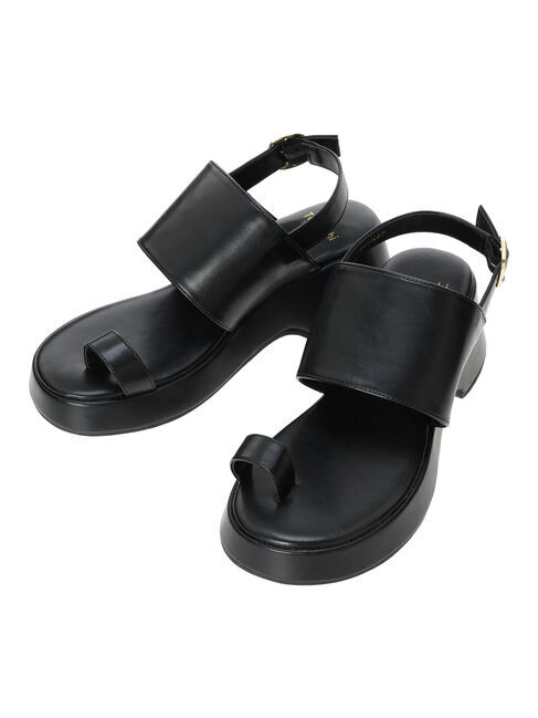 Te chichi TERRASSE「厚底ヒールストラップサンダル《2025summer catalog item》」|サンダル|ブラック